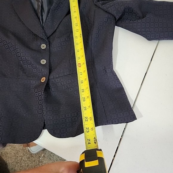Tahari Arthur S. Levine Blazer Womens Size 10 Blue 3 Button Business Career - Picture 9 of 9